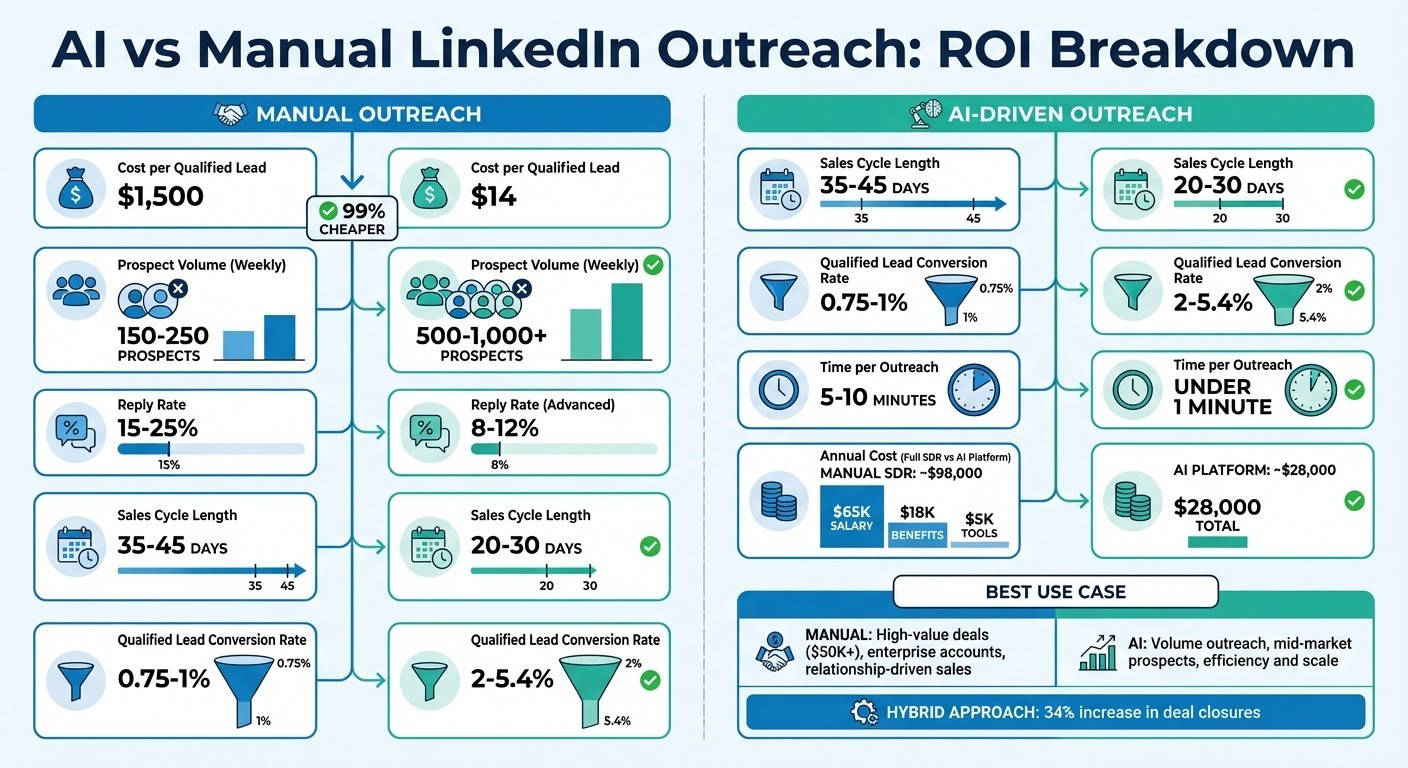AI vs Manual LinkedIn Outreach ROI Comparison