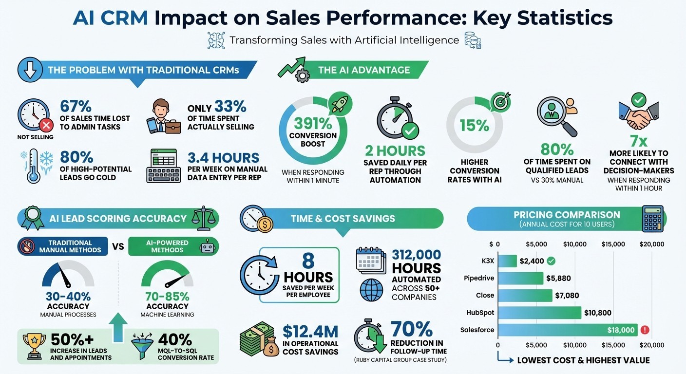 AI CRM Impact on Sales Performance: Key Statistics and Time Savings